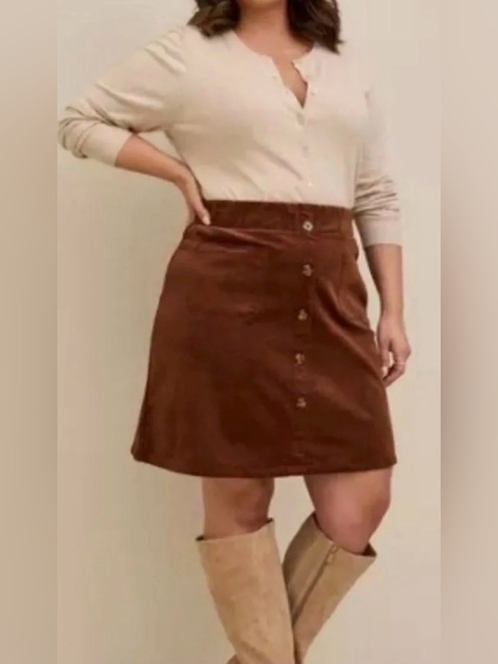 Torrid Brown Mini Courduroy Skirt